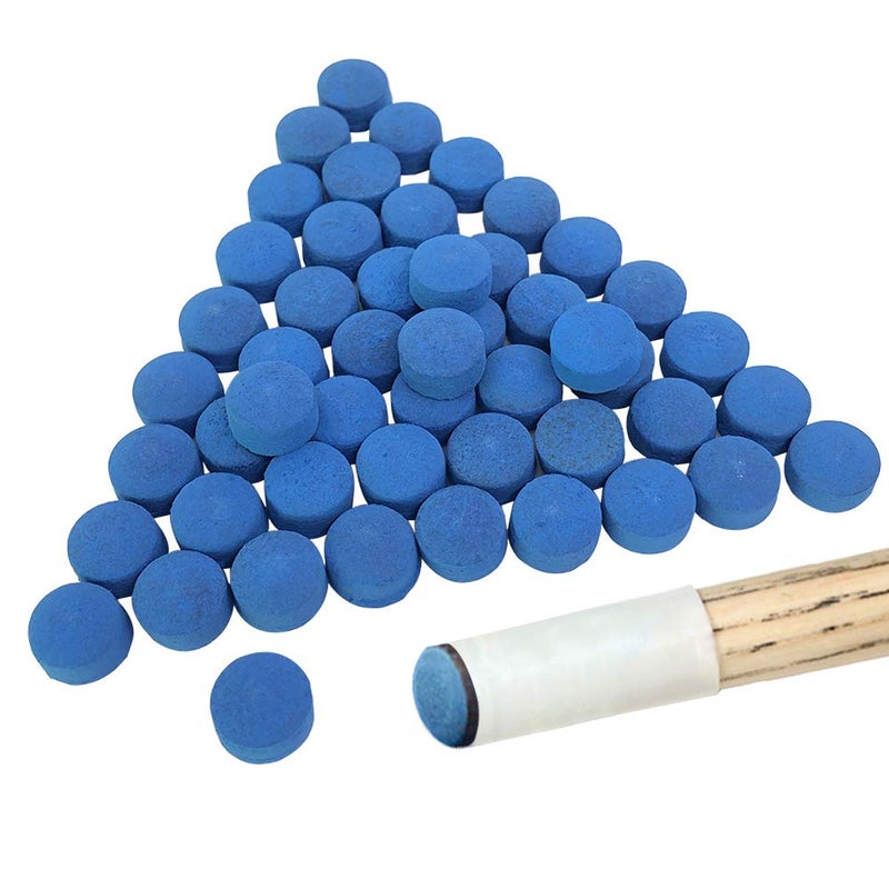 YuCool 50 Pieces Pool Billiard Cue Tips, Pool Cue Tips Replacement Kit and Snooker-Blue - Image 1